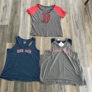 Lot of 3 Ladies Red Sox Tanks and Tee